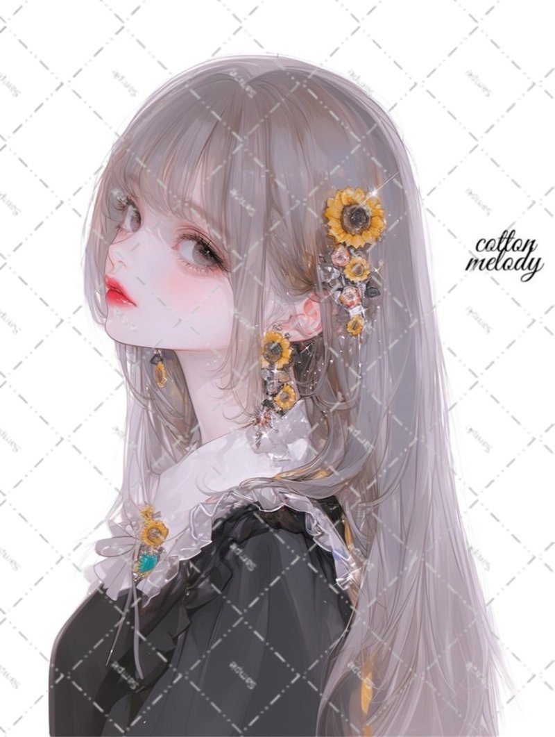 original sticker no.6149 人物ステッカー オリジナルステッカー 人物ステッカー 女の子ステッカー オリジナル人物ステッカー - 貼紙 - 紙 