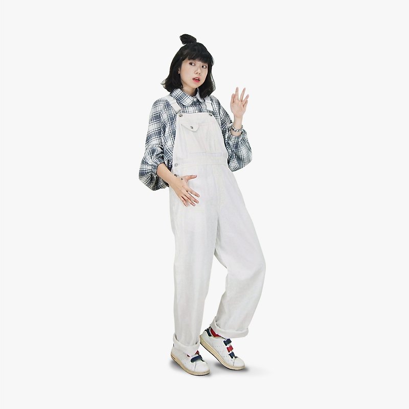 A‧PRANK: DOLLY :: VINTAGE Pure white beige lane harness trousers (P710030) - Overalls & Jumpsuits - Cotton & Hemp 