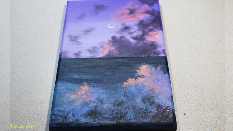 帆布海景牆裝飾原創丙烯畫 - 壁貼/牆壁裝飾 - 棉．麻 