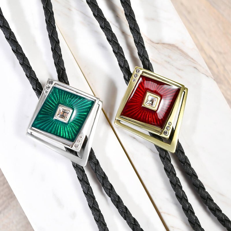 復古時尚 保羅領帶 Bolo Tie 皮革項鍊 皮繩領帶 長項鍊 - 領帶/領帶夾 - 人造皮革 銀色