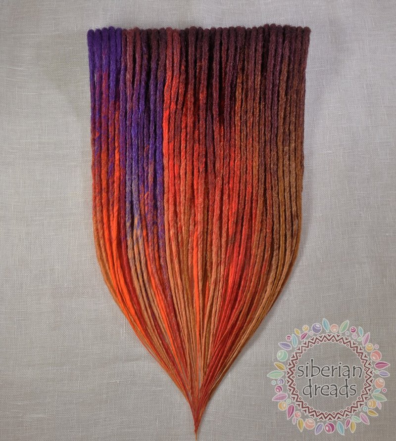 Sunset Colour Dreadlocks / Crochet smooth ombre synthetic dreadlocks - 髮夾/髮圈 - 其他材質 多色