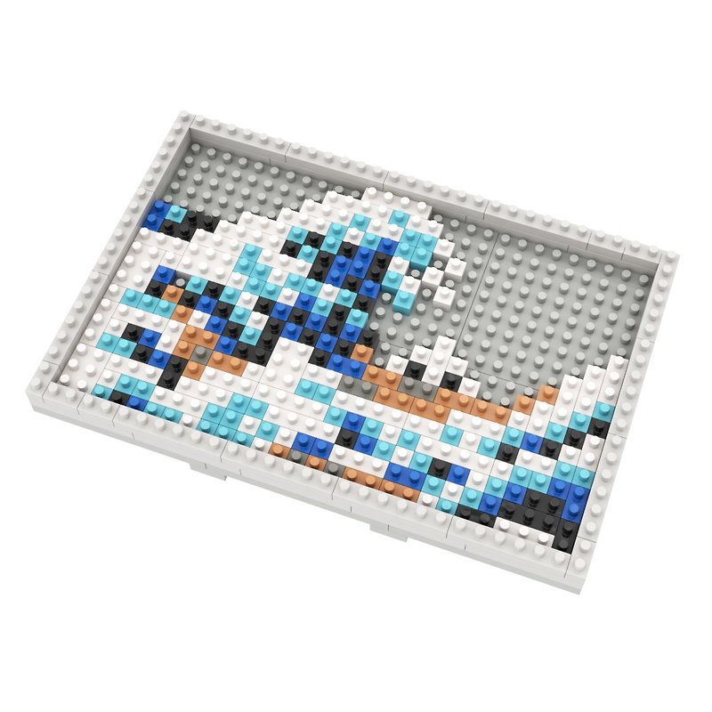 Archbrick The Great Wave off Kanagawa (Hokusai Katsushika) Pixel Brick Nanoblock - Items for Display - Plastic Multicolor