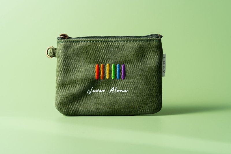 Maobaby canvas coin purse - กระเป๋าใส่เหรียญ - ลินิน สีเขียว