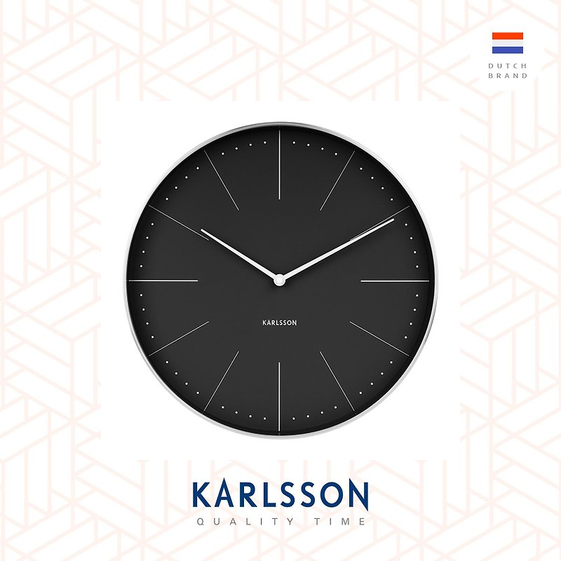 Karlsson 37.5cm wall clock Normann station black, brushed case - Clocks - Other Metals Black