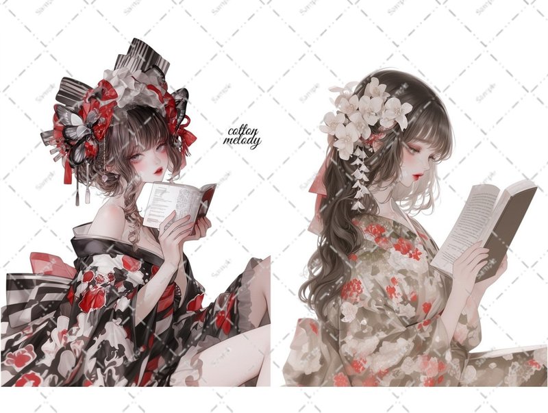original sticker no.6319 人物ステッカー オリジナルステッカー 人物ステッカー 女の子ステッカー オリジナル人物ステッカー - 貼紙 - 紙 
