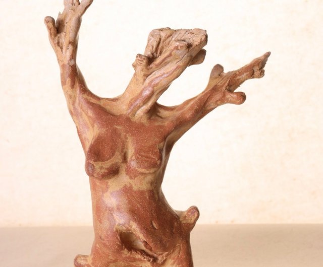 クリスマスギフト】木の精霊 ヌードの木霊アーティスト彫刻/スタチュー