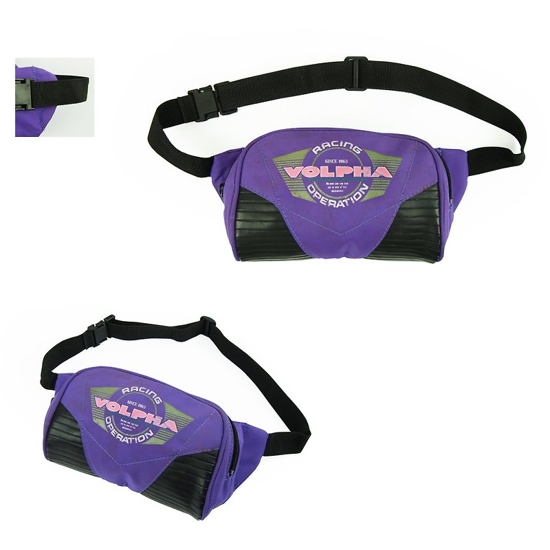 A‧PRANK: DOLLY :: Retro VINTAGE Purple Nylon Stitching Leather VOLPHA Ancient Pockets (B708012) - กระเป๋าแมสเซนเจอร์ - ผ้าฝ้าย/ผ้าลินิน 