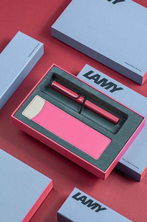 LAMY TAIWAN 官方旗艦館 【雷雕刻字】LAMY 鋼珠筆 限量單入筆套禮盒 /AL star 2024火紅色