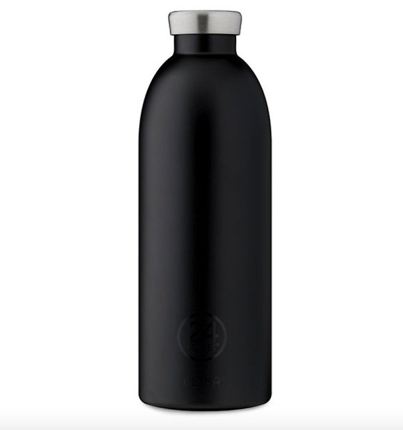 Italy 24Bottles [CLIMA hot and cold insulation series] gentleman black - 850ml stainless steel bottle - กระติกน้ำ - โลหะ สีดำ