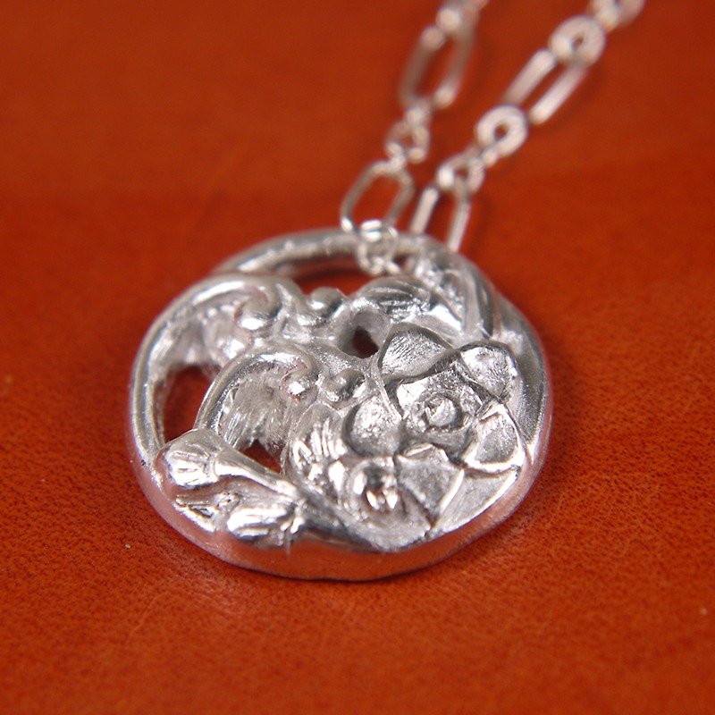 Flowers Fine Silver Necklace/Stand of incense - Necklaces - Other Metals 