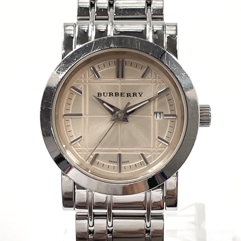 【日本直送 中古美品】バーバリー BURBERRY 腕時計 BU1353 ヘリテージ  ステンレススチール シルバー ベージュ クオーツ - 女錶 - 不鏽鋼 銀色