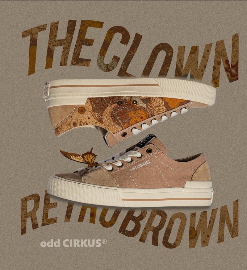 odd CIRKUS THE CLOWN - RETRO BROWN 骷葉 - 女休閒鞋/帆布鞋 - 橡膠 咖啡色