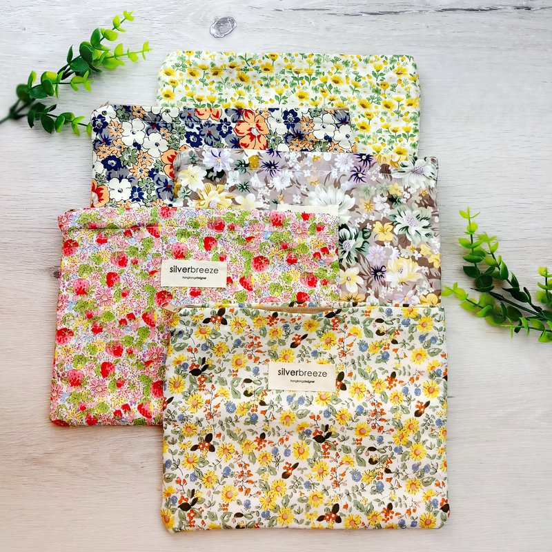 拉鍊袋 輕巧拉鍊收納布包 收納袋   筆袋  化妝袋  手拿包 (CB-00 - 化妝包/收納袋 - 棉．麻 金色