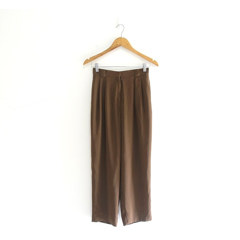 │Slowly│ vintage pants 10│vintage. Retro. Literature. Made in Japan - Women's Pants - Polyester Brown
