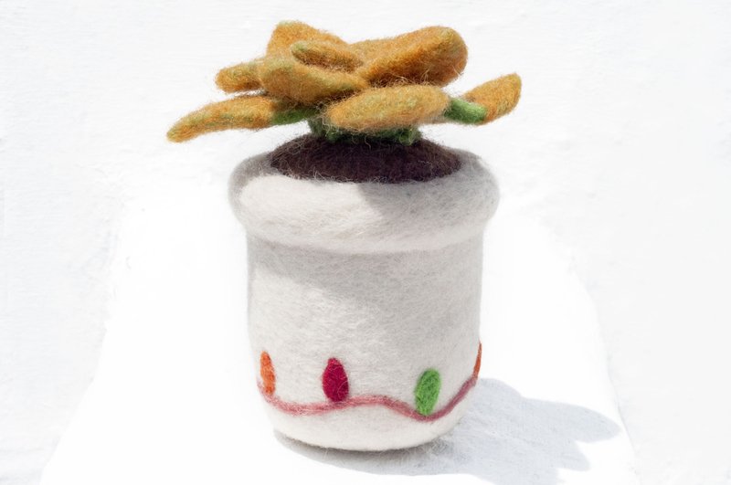 Christmas gift wool felt office decorations/wool felt potted plants/wool felt stationery-succulents - ตกแต่งต้นไม้ - ขนแกะ หลากหลายสี