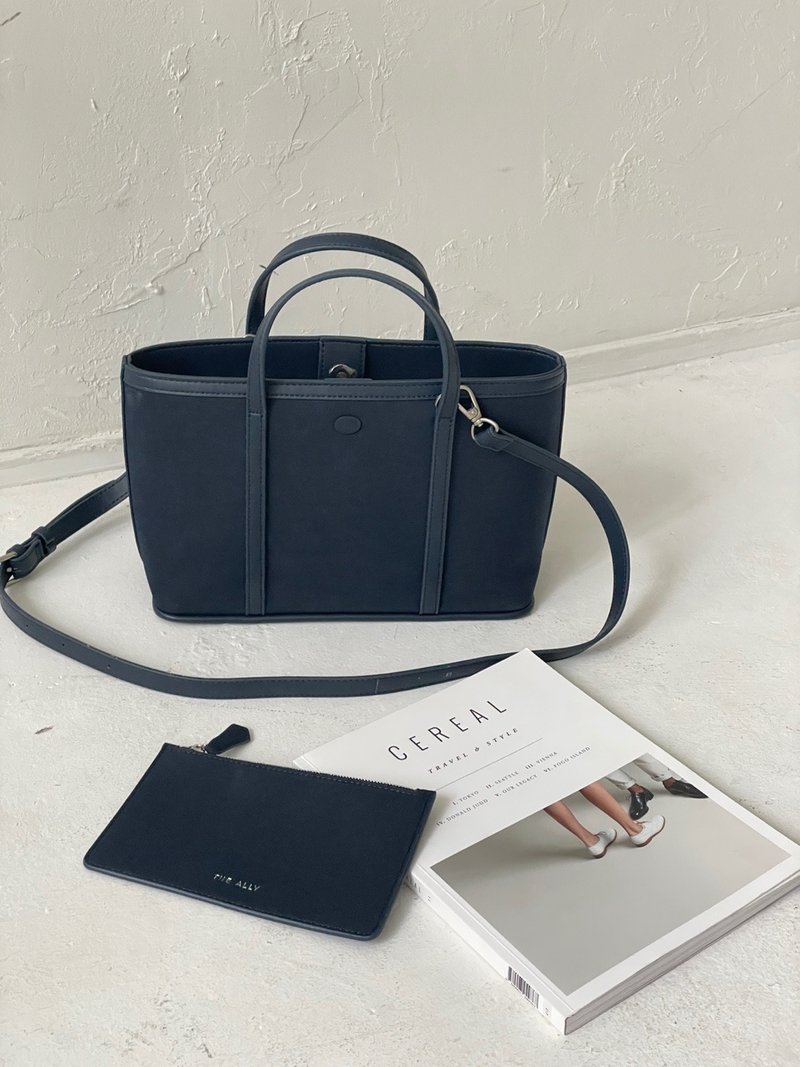 The Ally from Korea | CAMILLIA BAG (with pouch) | Navy | 2way Handbag - Handbags & Totes - Waterproof Material Blue