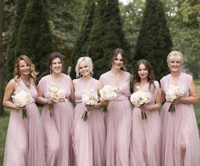 blush tulle dresses