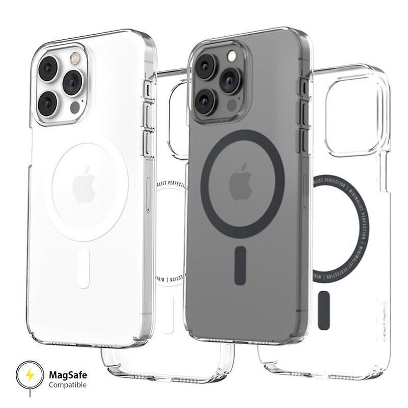 塑膠 手機殼/手機套 多色 - iPhone 14 Pro-美國Caudabe Lucid Clear MagSafe 玻璃感手機