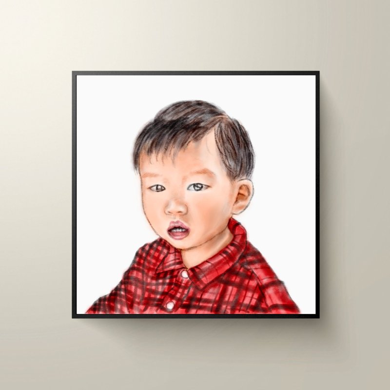 Custom Portrait on Canvas Personalised Portrait Wall Art Painting from Photo - ภาพวาดบุคคล - เส้นใยสังเคราะห์ ขาว