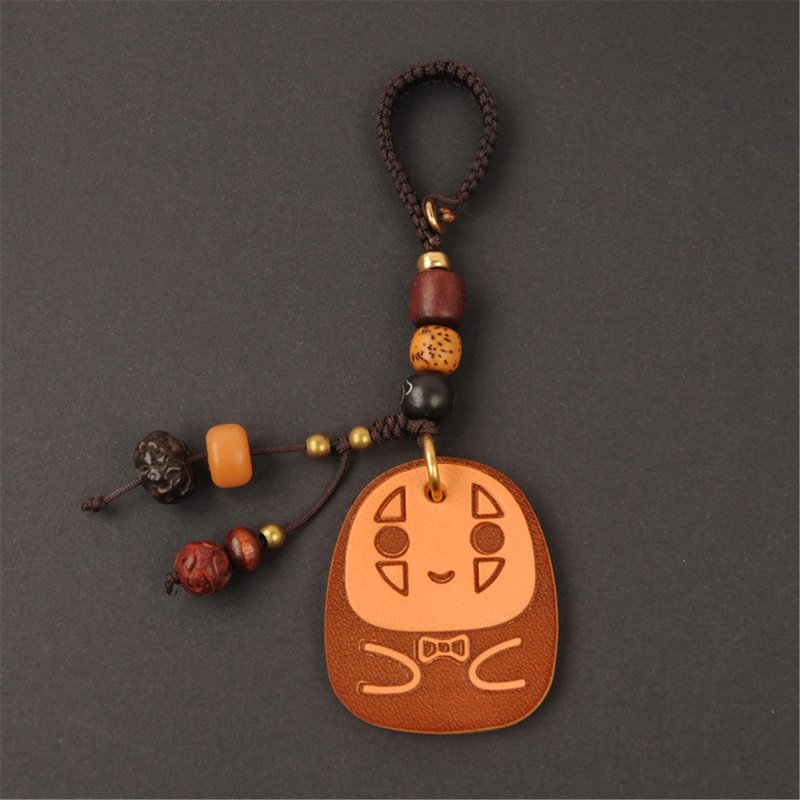 Spirited Away Faceless Man key pendant car key pendant free customization - ที่ห้อยกุญแจ - หนังแท้ 