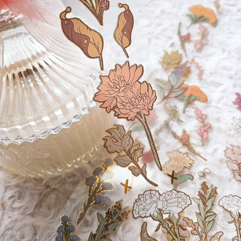 Aphrodite No.4 pet gold leaf masking tape - 紙膠帶/和紙/PET - 紙 