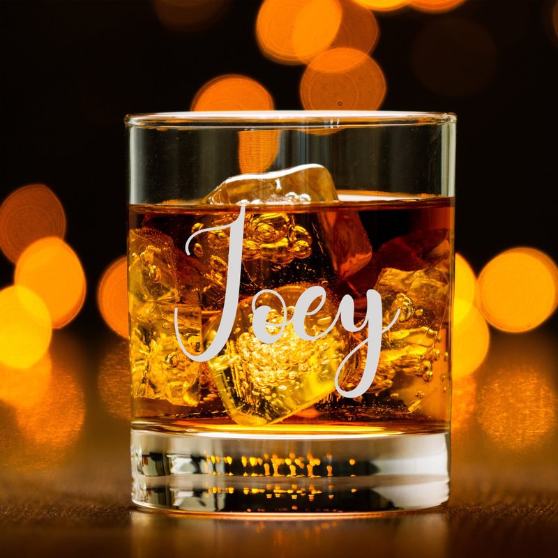 生日 男友禮物|名字客製威士忌對杯 - 酒杯/酒器 - 玻璃 透明