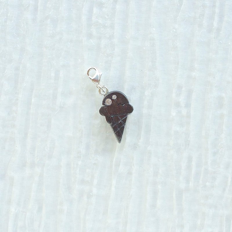 Ice cream wooden charm   - Charms - Wood Brown