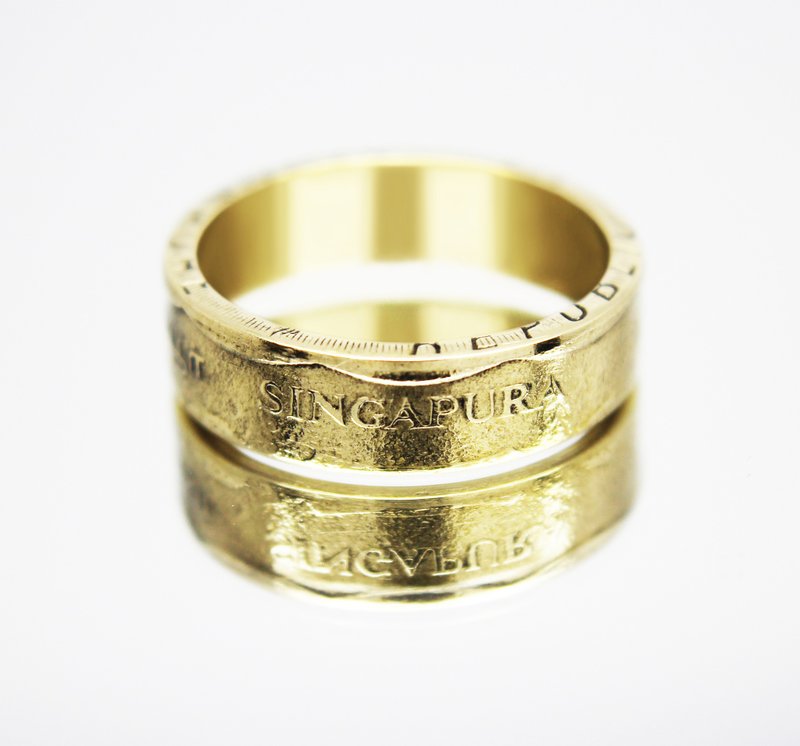 Singapore Coin Ring 1 dollar 1988 coin rings for men coin rings for women - แหวนทั่วไป - โลหะ 