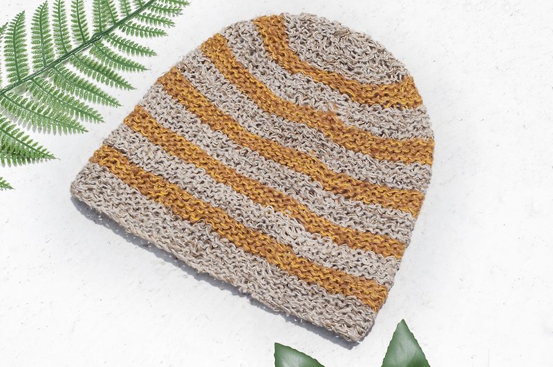 Crochet cotton hat fisherman hat visor patch cloth cotton hat handmade knit hat - orange pineapple cake - หมวก - ผ้าฝ้าย/ผ้าลินิน สีส้ม