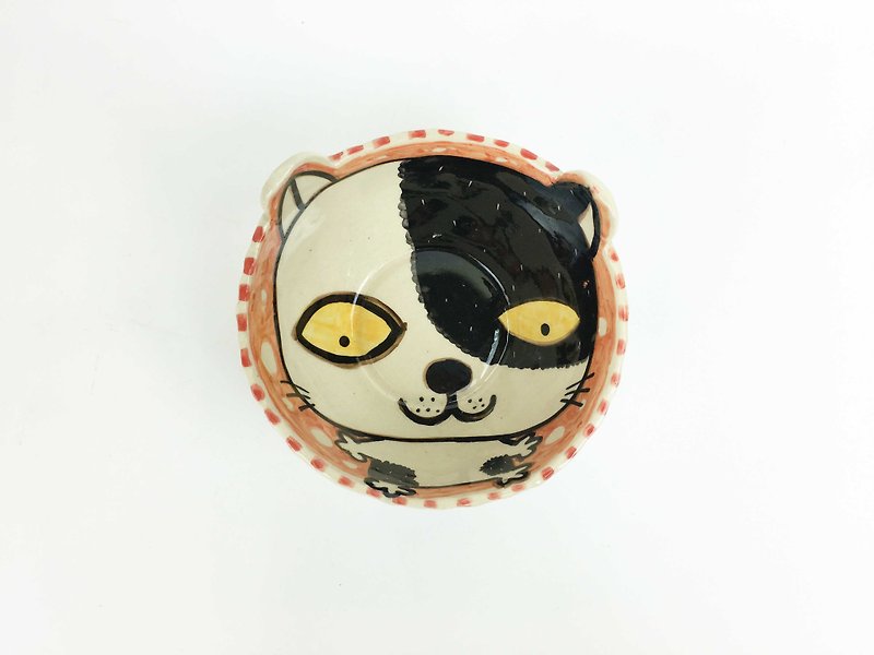 Nice Little Clay handmade ear bowl_花猫02032-03 - ถ้วยชาม - ดินเผา สีนำ้ตาล