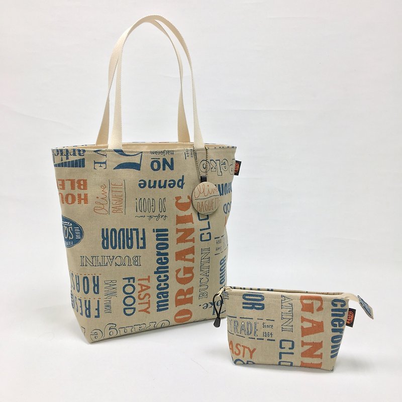 | •R• | Zakka Retro Industrial Country Style | Tote Bag x Universal Bag Combination | Food Talk - Messenger Bags & Sling Bags - Cotton & Hemp 
