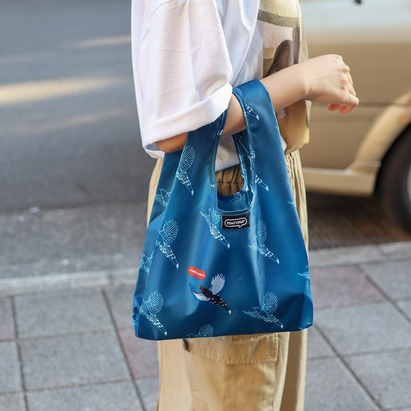 murmur環保小提袋-台灣原生種 台灣藍鵲-便當包 | - 手提包/手提袋 - 聚酯纖維 藍色
