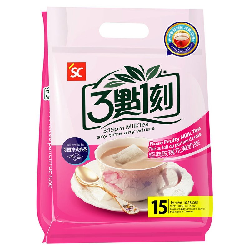 【3點1刻】經典玫瑰花果奶茶 15入/袋 - 鮮奶/植物奶 - 其他材質 紅色