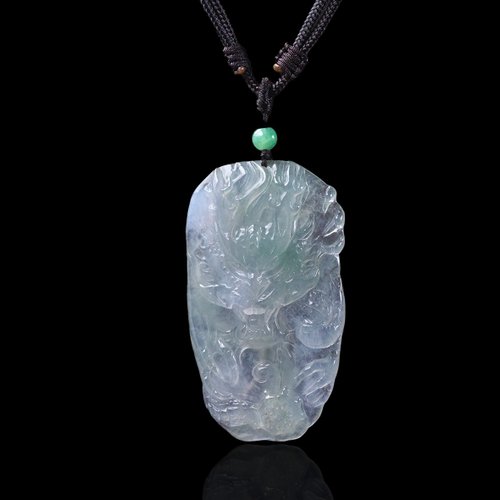 瓔珞珠寶盒 E.L.Jewelry Box 【龍行天下】冰種飄綠翡翠龍牌項鍊 | 天然緬甸玉翡翠A貨 | 送禮