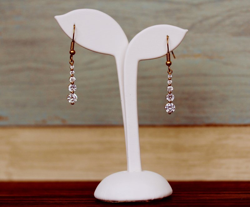 Brass Gemstone Drop Earrings - Earrings & Clip-ons - Gemstone Purple
