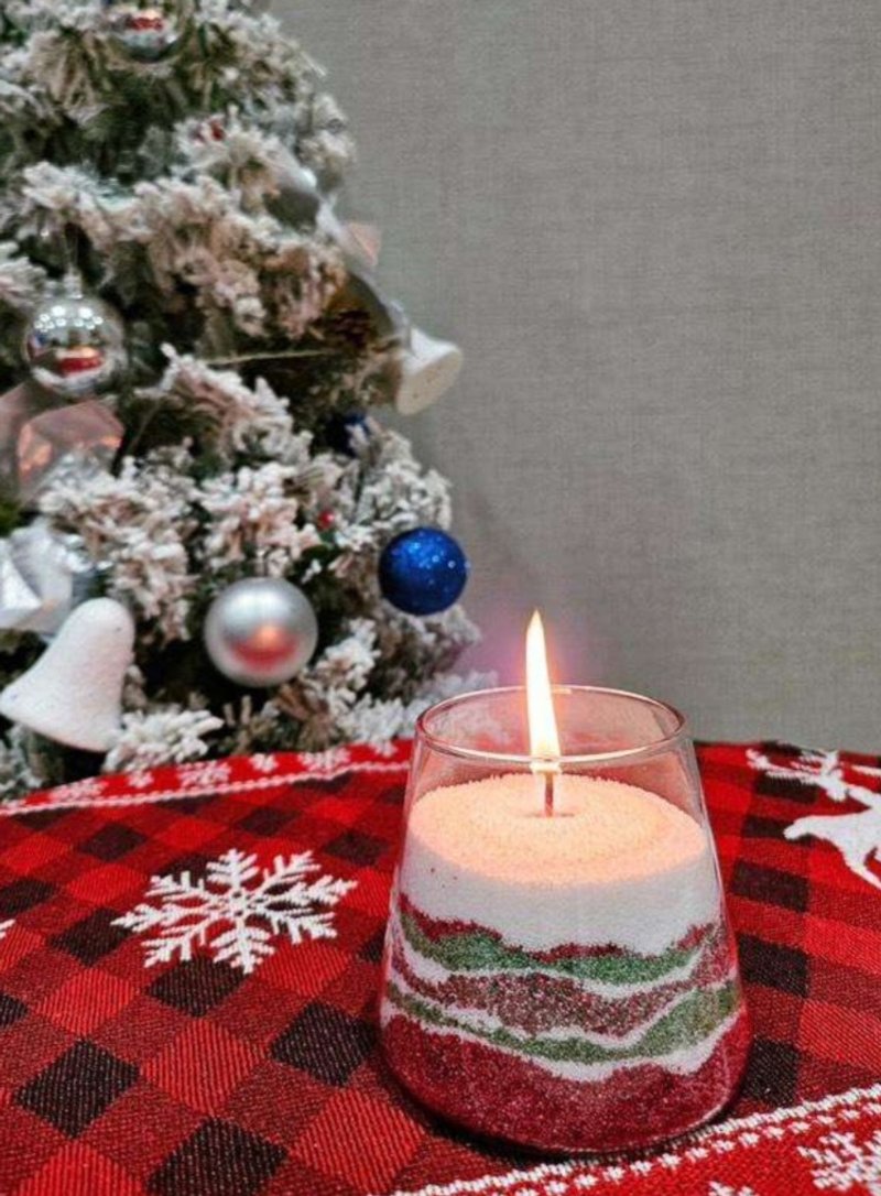 Christmas Handicraft Class Sand Painting Christmas Cup Candle - Candles/Fragrances - Wax 