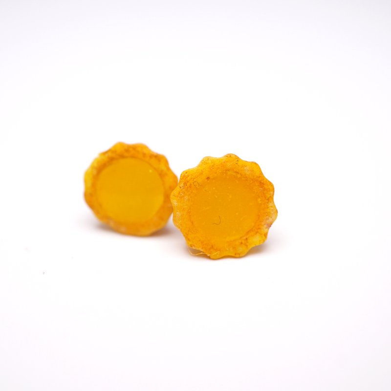*Playful Design* Mini Egg Tart Earrings - Earrings & Clip-ons - Clay 