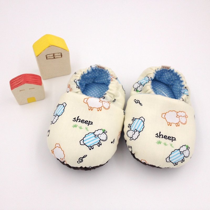 Laughing sheep - toddler shoes / baby shoes / baby shoes - Baby Shoes - Cotton & Hemp Yellow