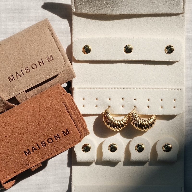MAISON M 法式隨行珠寶收納袋-奶油白 - 居家收納/收納盒/收納用品 - 人造皮革 白色