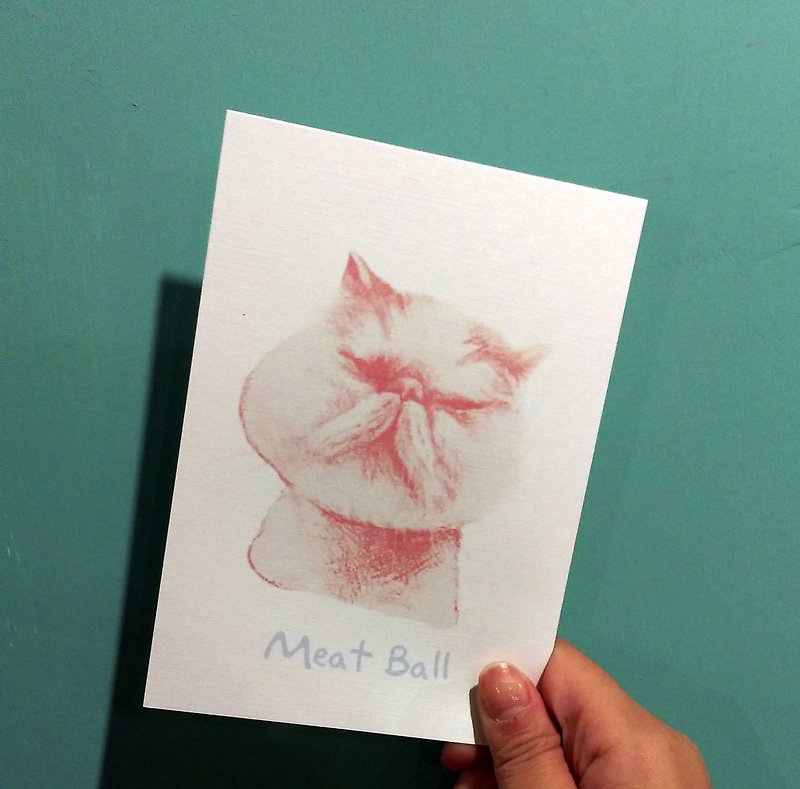 Pink meatballs fat cat Cards / Postcards - Drawings Edition - การ์ด/โปสการ์ด - กระดาษ สีดำ