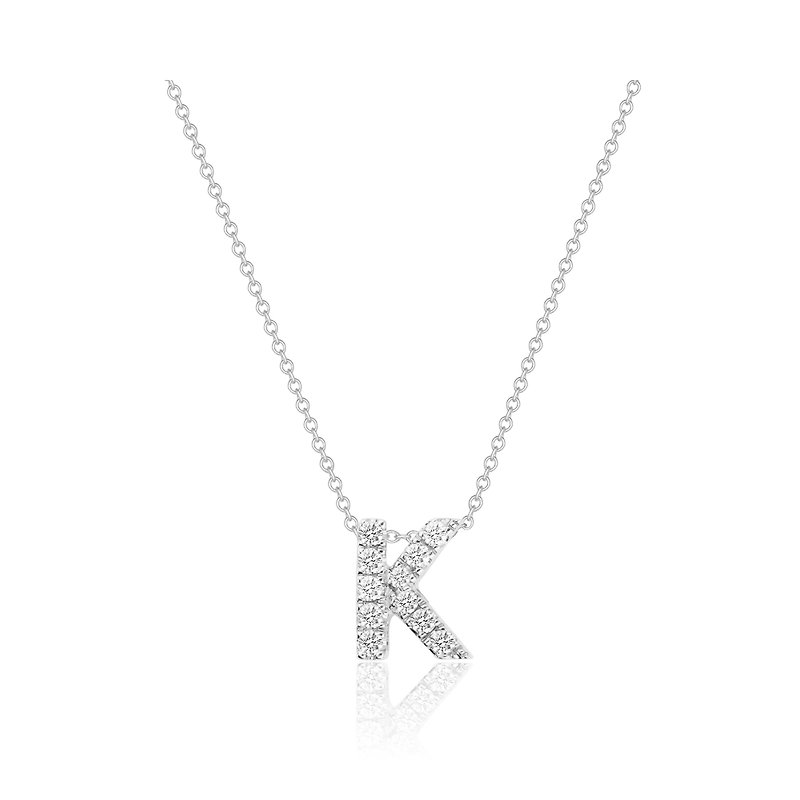 K-Alphabet Necklace | 14K Gold Real Diamond Necklace - Necklaces - Diamond 