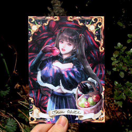 honne market Snow White Mirror Fairy Tale A6 Postcard (january 2nd)