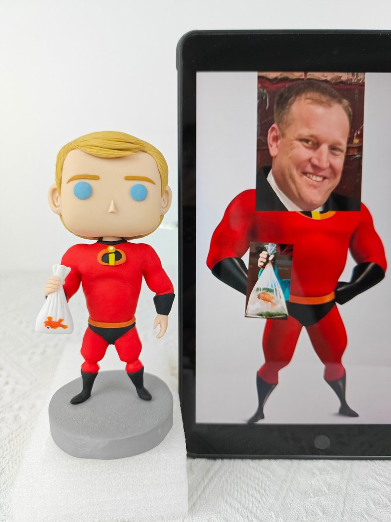【客製化3D人像公仔】訂製手工Funko Pop男生朋友老公生日禮物 - 公仔/玩偶 - 黏土 多色