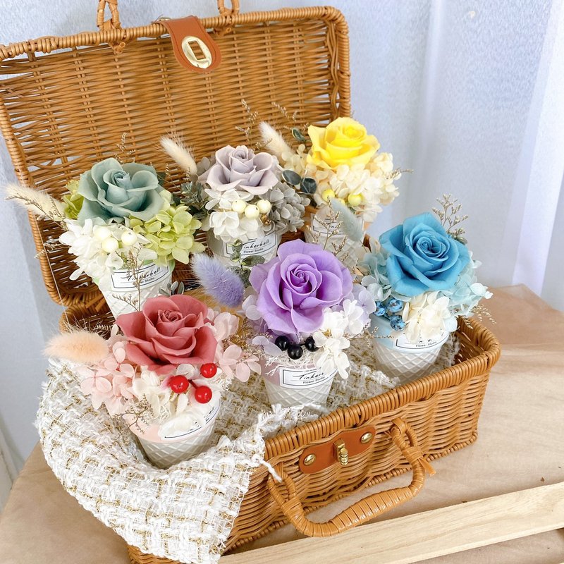 夏日美好 冰淇淋小桌花  乾燥花 永生花 朋友送禮 辦公桌花 - 乾燥花/永生花 - 植物．花 多色