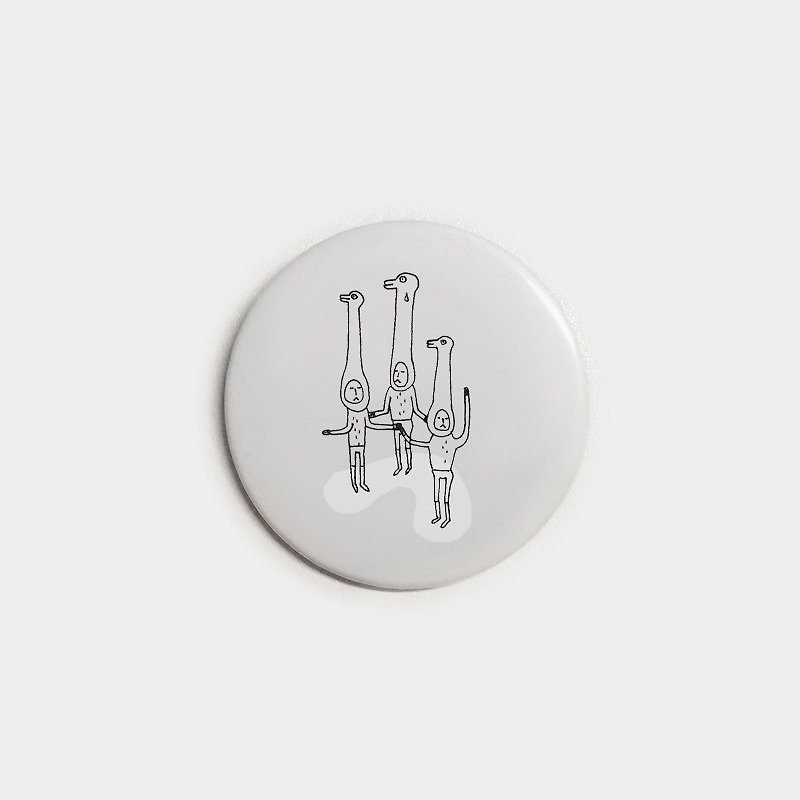 JinJin 徽章/磁鐵-耳朵衛生(5.8cm) - 襟章/徽章 - 其他金屬 灰色