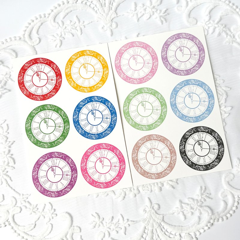 antique clock paper - 便條紙/便利貼 - 紙 多色
