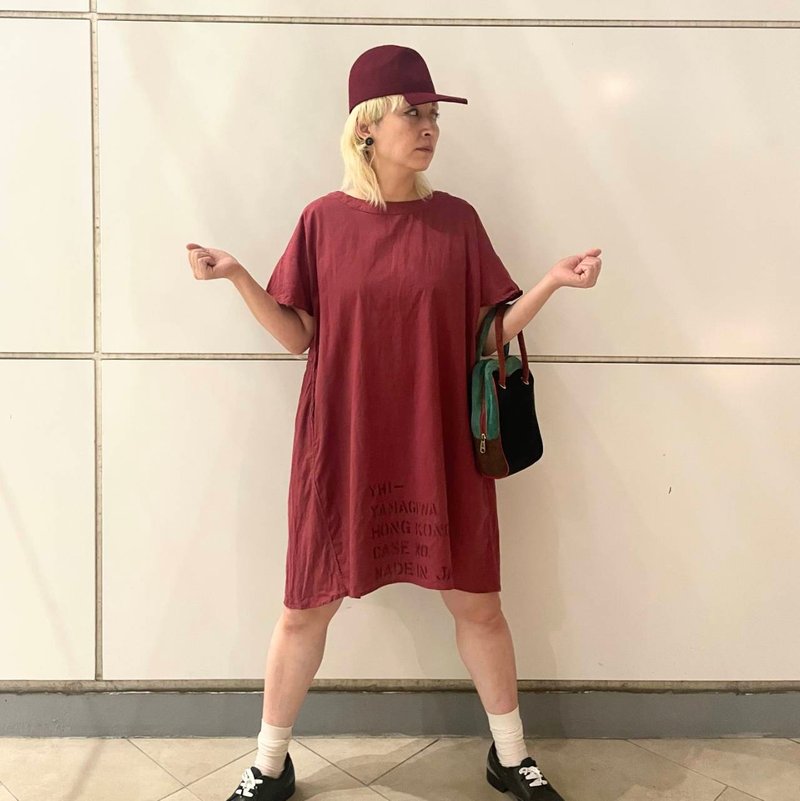 【drip】stencil one-piece - 洋裝/連身裙 - 棉．麻 