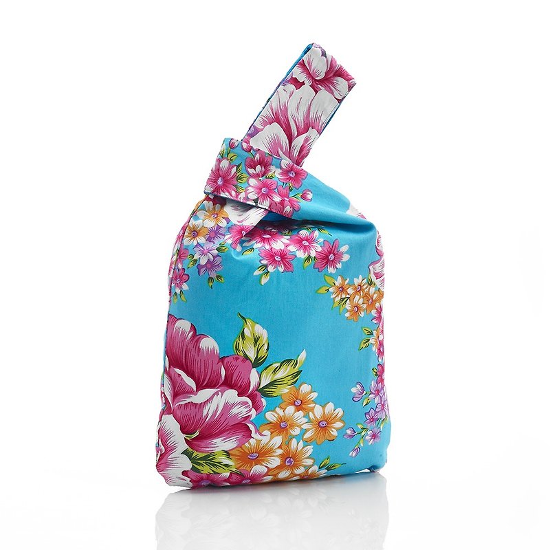 【Mr. Floral cloth】Japanese style wrist bag - Clutch Bags - Cotton & Hemp Multicolor
