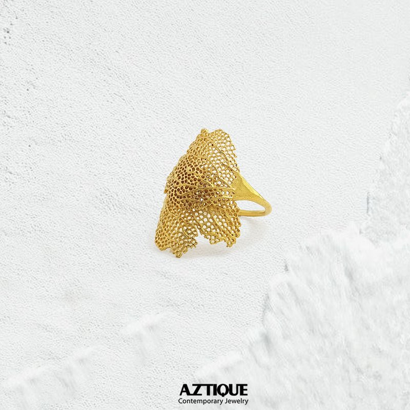Coral  Ring  Adjustable Ring - 戒指 - 其他金屬 