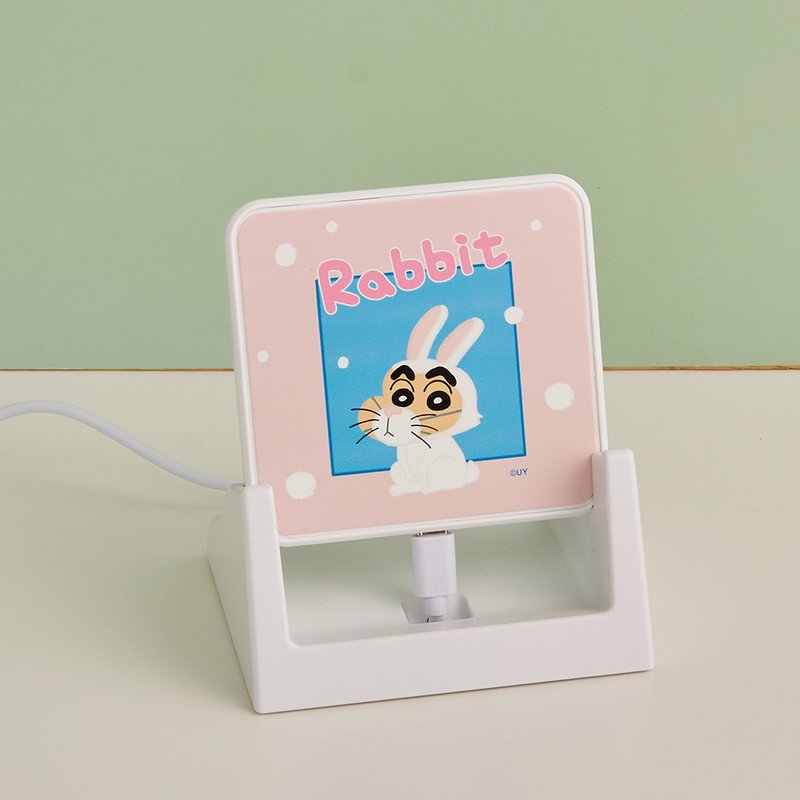 蠟筆小新白兔新之助15W可拆式快充無線充電器 - 無線充電盤/板/座 - 塑膠 白色
